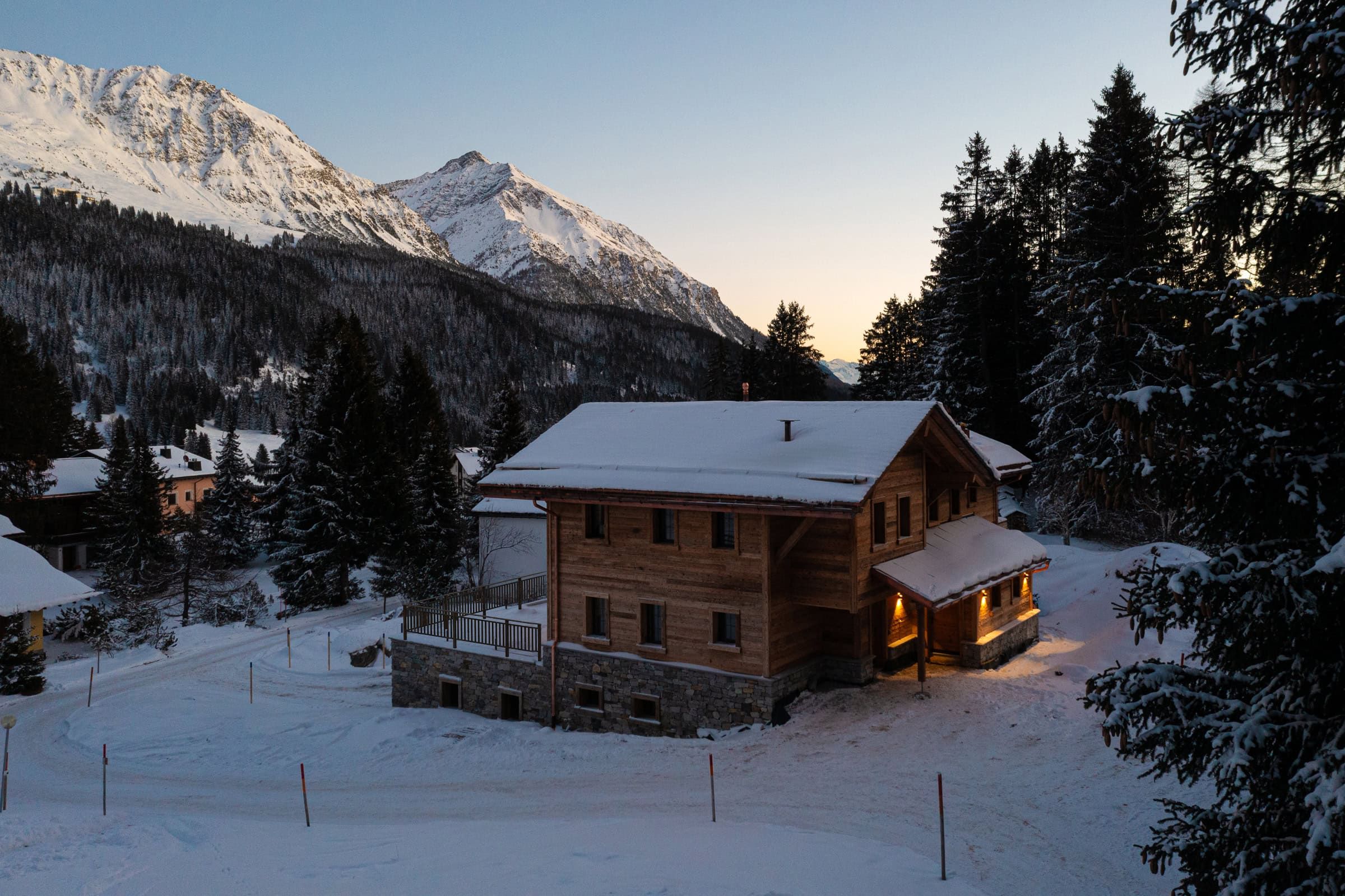 Chalet Valbella, Abendstimmung